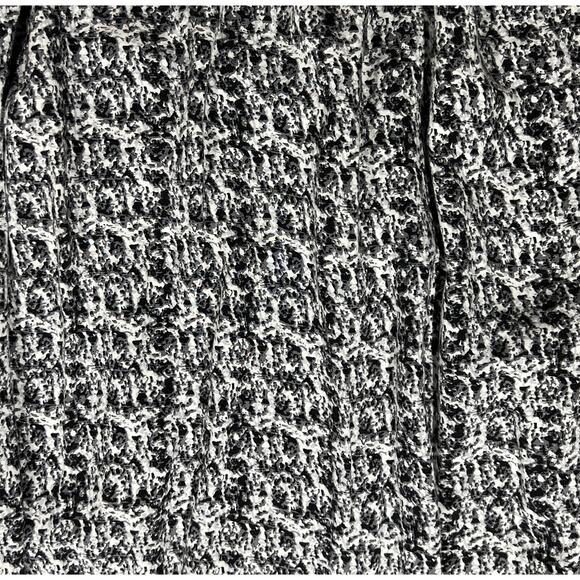 Faded Glory Abstract Print Blouse Top Raglan Style 3/4 Sleeves Black White 3X - Picture 3 of 11